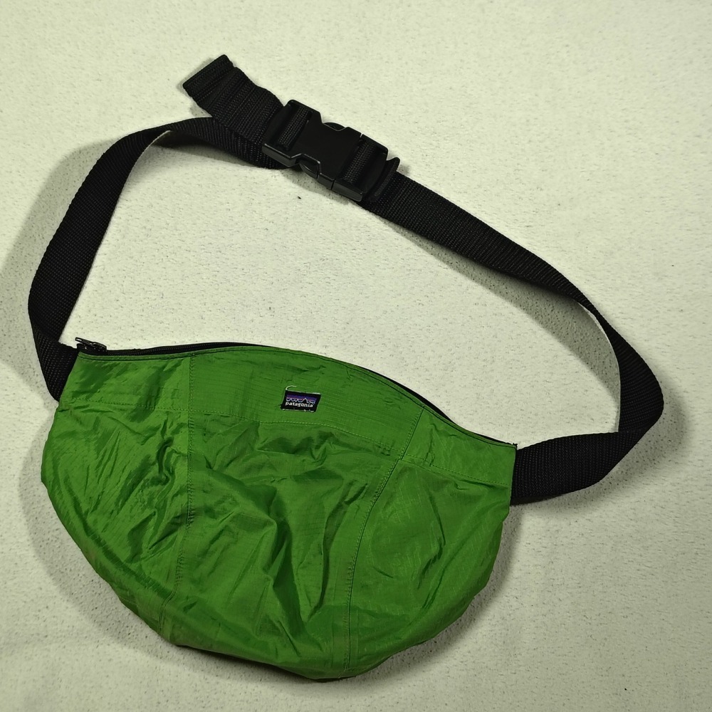 Patagonia Upcycle It Now Waist Pack Green Black Ripstop Nylon Fanny Hip Bag Rare